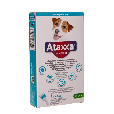 Ataxxa - užlašinamasis tirpalas nuo parazitų šunims, 1 ml