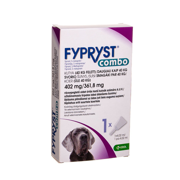 FYPRYST Combo - užlašinamasis tirpalas nuo parazitų labai dideliems šunims, 402 mg/361,8 mg