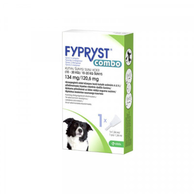 FYPRYST Combo - užlašinamasis tirpalas nuo parazitų vidutinio dydžio šunims, 134 mg/120,6 mg