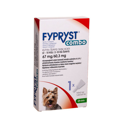 FYPRYST Combo - užlašinamasis tirpalas nuo parazitų mažiems šunims, 67 mg/60,3 mg
