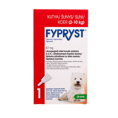 FYPRYST užlašinamasis tirpalas nuo parazitų šunims, 67 mg