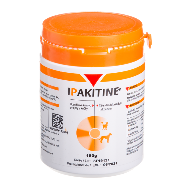 VETOQUINOL Ipakitine  vitaminų preparatas, palaikantis inkstų funkciją katėms ir šunims, 180g