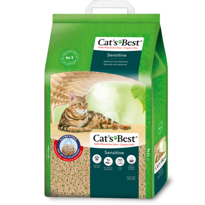 Cat's Best Sensitive 20l kraikas katėms 7,2kg, medžio drožlių