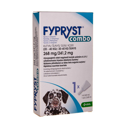FYPRYST Combo - užlašinamasis tirpalas nuo parazitų dideliems 20-40 kg šunims, 2,68ml
