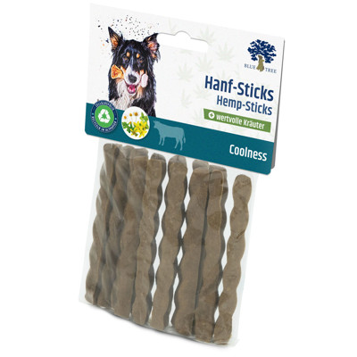 BLUE TREE Hemp Sticks Coolness skanėstai šunims su kanapėmis, 98 g