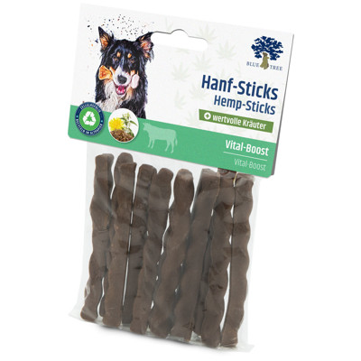 BLUE TREE Hemp Sticks Vital-Boost skanėstai šunims su kanapių sėklomis, 98 g
