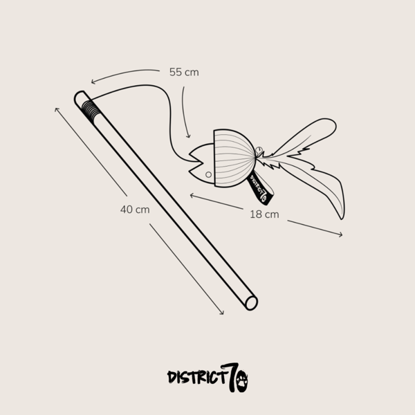 DISTRICT 70 lazdelė-kartoninis žaislas katėms, 40cm