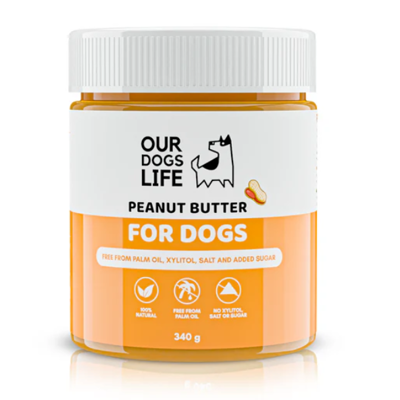 DOGSLIFE Natural Peanut Butter žemės riešutų sviestas šunims 340 g