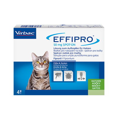 EFFIPRO 50mg Cat užlašinamasis tirpalas katėms N4