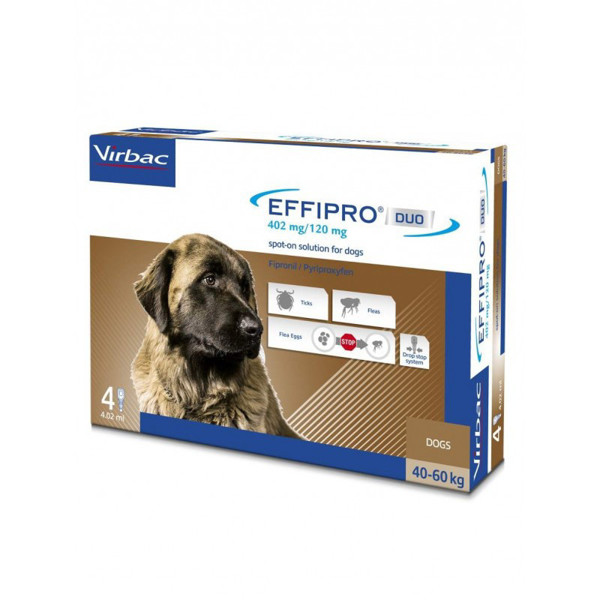 EFFIPRO DUO 402mg užlašinamasis tirpalas šunims 40-60kg N4