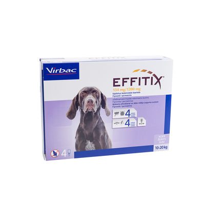 EFFITIX M 134 mg/1200 mg užlašinamasis tirpalas šunims 10-20kg N4