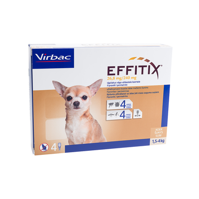 EFFITIX XS 26,8 mg/240 mg užlašinamasis tirpalas šunims 1,5-4kg N4