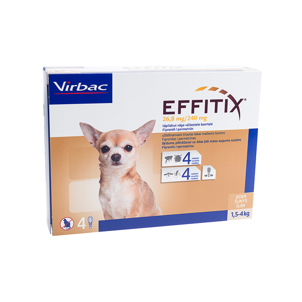 EFFITIX XS 26,8 mg/240 mg užlašinamasis tirpalas šunims 1,5-4kg N4