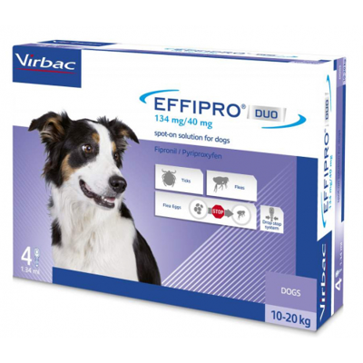 EFFIPRO DUO 134 mg užlašinamasis tirpalas šunims 10-20 kg N4