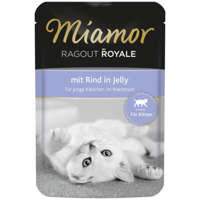 FINNERN Miamor Ragout Kitten konservai jaunoms katėms su jautiena 100g