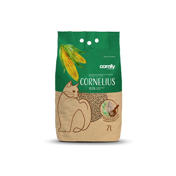 Comfy Cornelius žolelių kvapo kukurūzinis kraikas, 7l