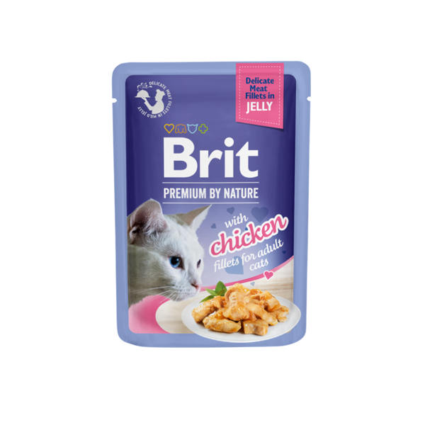 BRIT PREMIUM Delicate Chicken in Jelly konservai suaugusioms katėms su vištiena 85 g