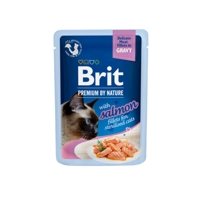 BRIT PREMIUM Delicate Salmon for Sterilised in Gravy konservai sterilizuotoms katėms 85 g