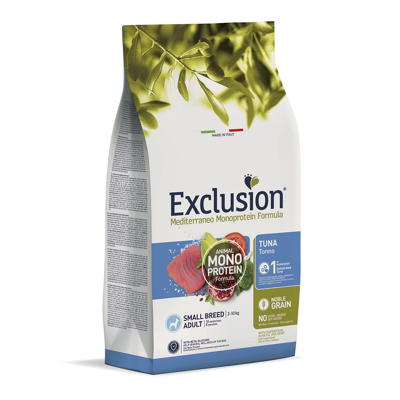 Exclusion Mono Protein Mediterraneo sausas maistas mažų veislių šunims su tunu, S, 7 kg