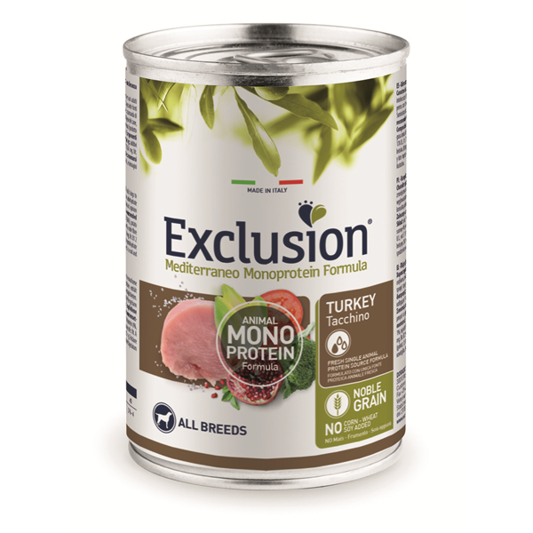 Exclusion Mono Protein Mediterraneo konservai šunims su kalakutiena, 400 g