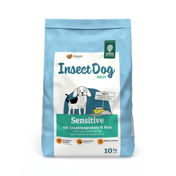 Green Petfood InsectDog Sensitive sausas maistas jautriems šunims, 10 kg