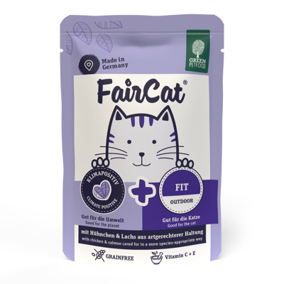 Green Petfood FairCat Fit konservai katėms su lašiša , 85 g