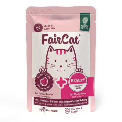 Green Petfood FairCat Beauty konservai katėms kailiui ir odai, 85 g