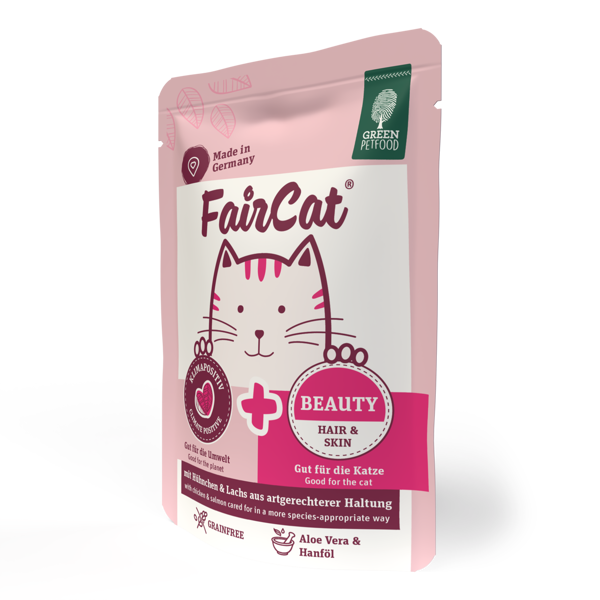 Green Petfood FairCat Beauty konservai katėms kailiui ir odai, 85 g