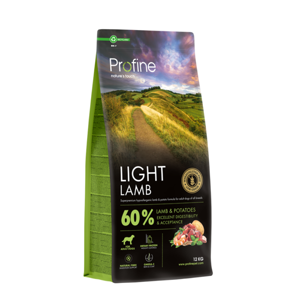 PROFINE Dog Light Lamb & Potatoes sausas maistas viršsvorio turintiems šunims 12 kg