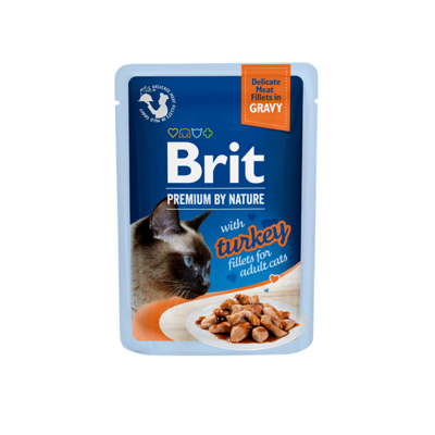 BRIT PREMIUM Delicate Turkey in Gravy konservai suaugusioms katėms su kalakutiena 85 g