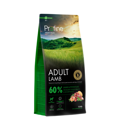 PROFINE Dog Adult Lamb & Potatoes sausas maistas suaugusiems šunims su ėriena ir bulvėmis 15 kg