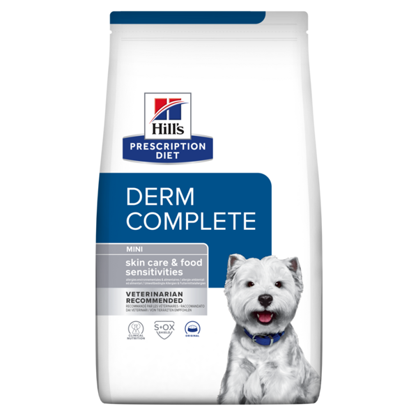 Hill’s PD Canine DermComplete Mini sausas maistas mažų veislių jautriems šunims 1 kg 