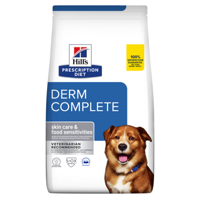 Hill’s PD Canine DermComplete sausas maistas jautriems šunims 1,5 kg