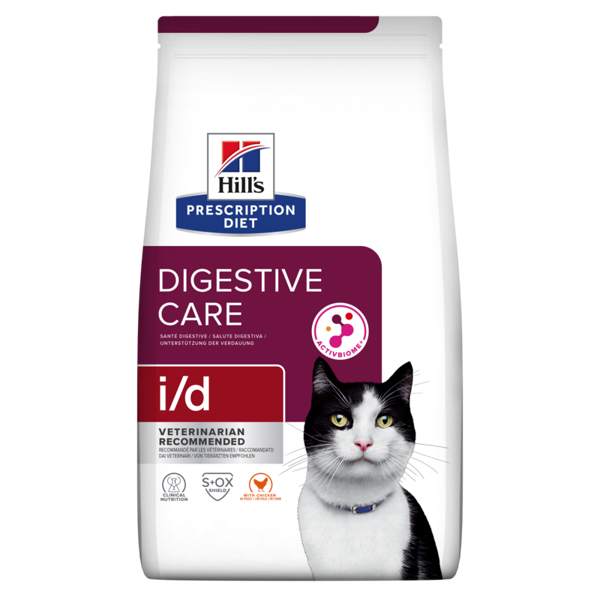 Hill’s PD Feline i/d sausas maistas katėms su vištiena, virškinimo veiklai 1,5 kg