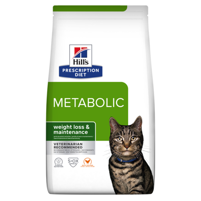 Hill’s PD Feline Metabolic sausas maistas katėms su vištiena, svorio kontrolei 1,5 kg