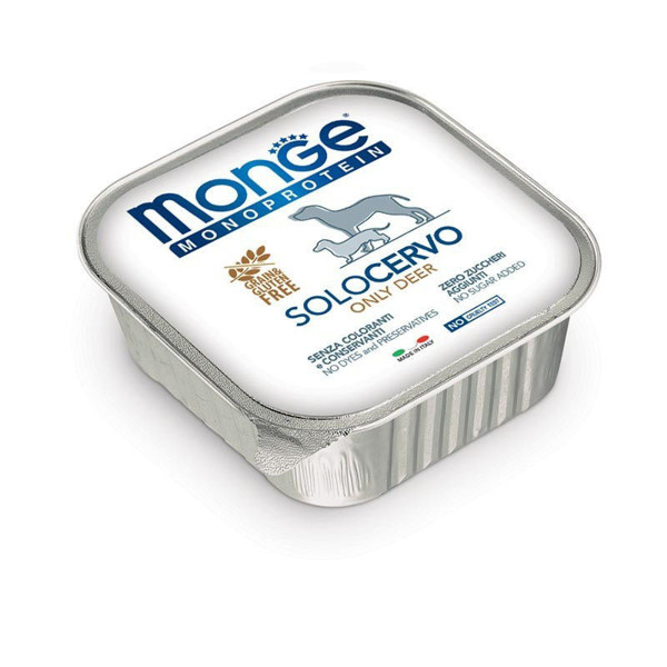 MONGE Monoproteico "Solo" konservai šunims 100% su elniena, 150 g