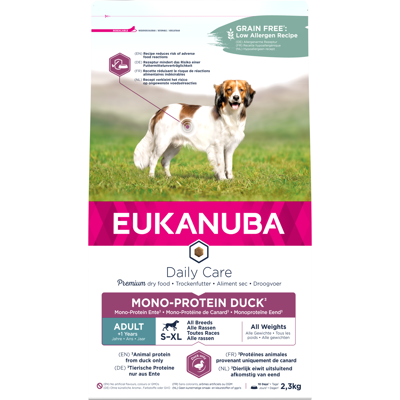 Eukanuba Daily Care Mono Protein vieno baltymo maistas šunims su antiena, 2,3 kg