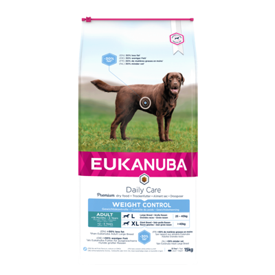 Eukanuba Daily Care Weight Control sausas maistas didelių veislių šunims su vištiena, 15 kg 