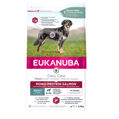 Eukanuba Daily Care Monoprotein sausas maistas šunims su lašiša, 12 kg