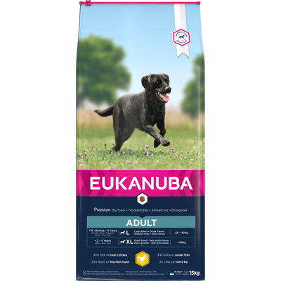 Eukanuba Large Adult sausas maistas didelių veislių šunims su vištiena, 15 kg