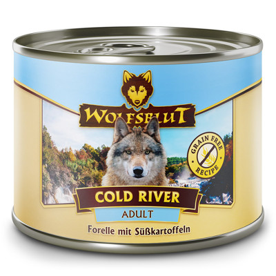 WOLFSBLUT Adult Cold River konservai šunims su upėtakiu, 200g