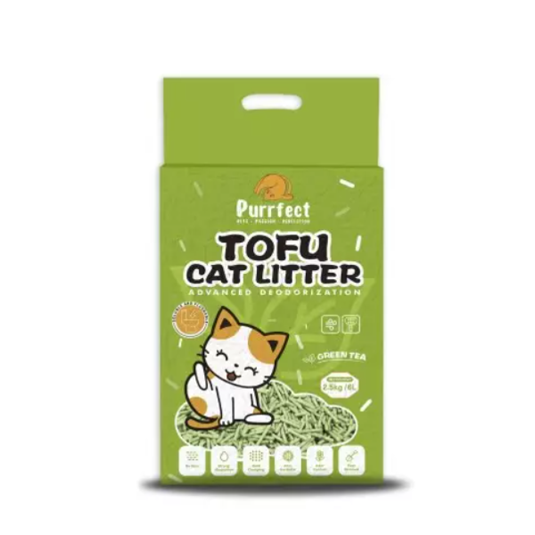 Purrfect Green Tea Tofu kraikas katėms su žaliosios arbatos ekstraktu 6l/8vnt.