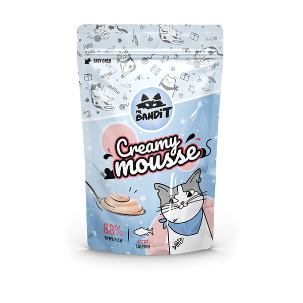 MR. BANDIT Creamy Mousse skanėstai katėms su lašiša 60 g