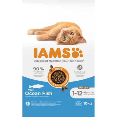 IAMS sausas maistas kačiukams su jūros žuvimi, 10 kg