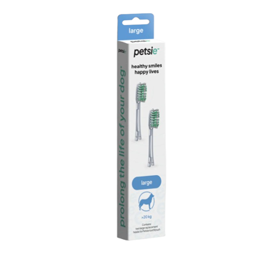 DOGSLIFE Petsie Toothbrush Replacement Head keičiamos dantų šepetėlio galvutės, L, 2 vnt