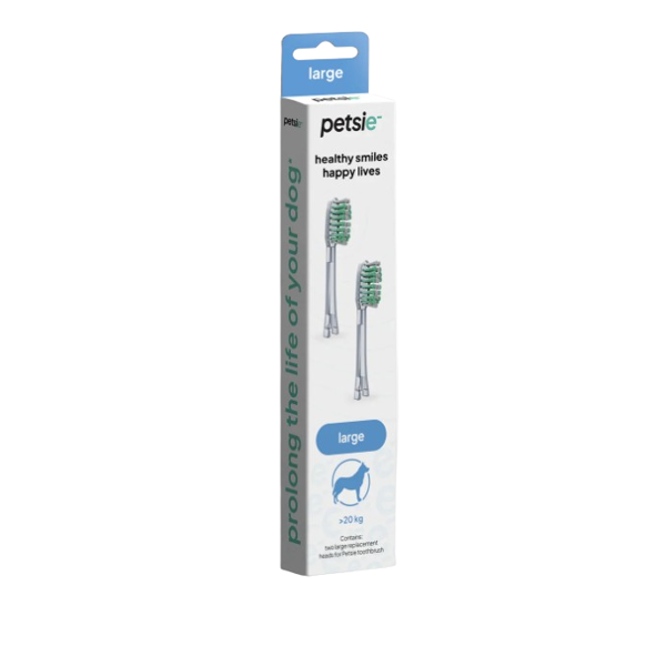 DOGSLIFE Petsie Toothbrush Replacement Head keičiamos dantų šepetėlio galvutės, L, 2 vnt