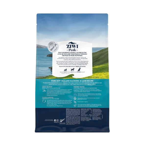 ZIWI PEAK Mackerel&Lamb Dried Dog sausas maistas šunims su skumbre ir ėriena 1 kg
