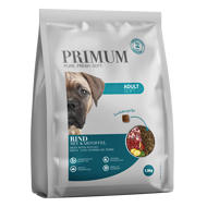 PRIMUM sausas maistas suaugusiems šunims su jautiena ir bulvėmis, 1,5 kg