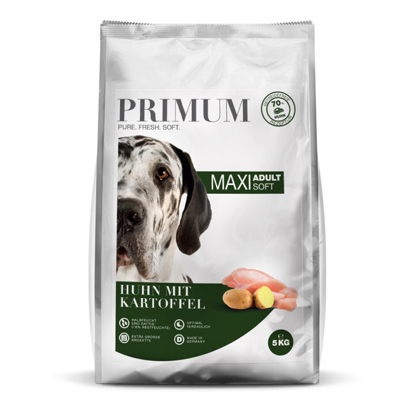 PRIMUM Soft MAXI  sausas maistas suaugusiems didelių veislių šunims su vištiena ir bulvėmis, 5 kg