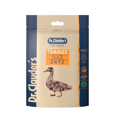 DR. CLAUDER'S Trainee Snack vytintos antienos skanėstai kubeliais šunims ir katėms, 80 g